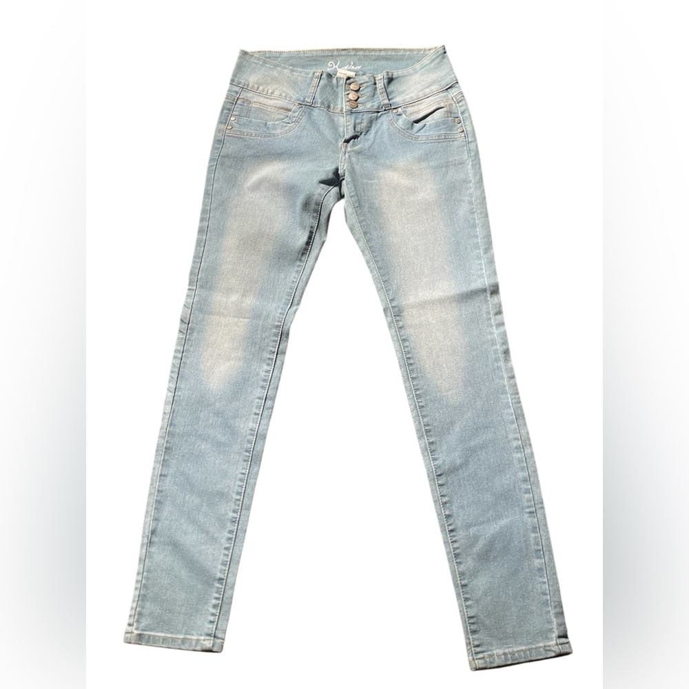 Light Blue Kaba Skinny Jeans with Vintage wash